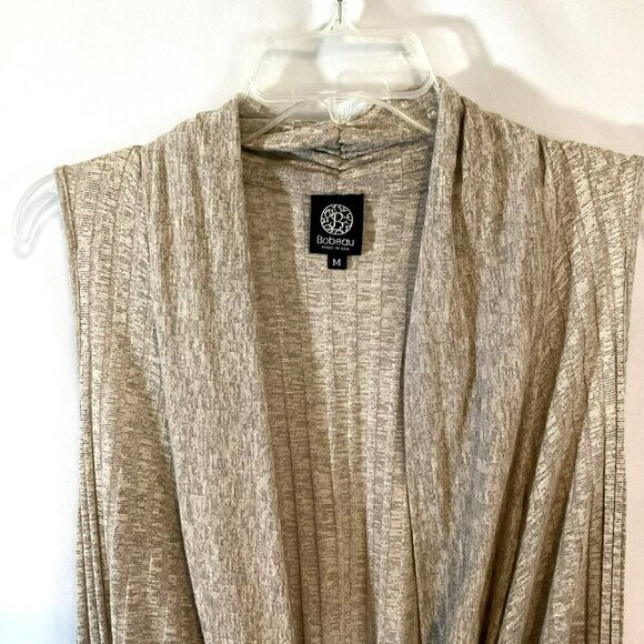 Babeau Vest Overlap Twist Sleeveless Drape Front Women's Size Medium in Taupe - Picture 2 of 10